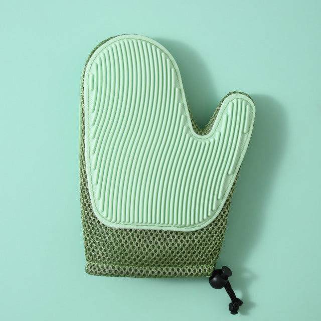 Gants de Massage en Silicone et Brosse Anti-Pellicules pour Animaux | Pet Hygiene Shop