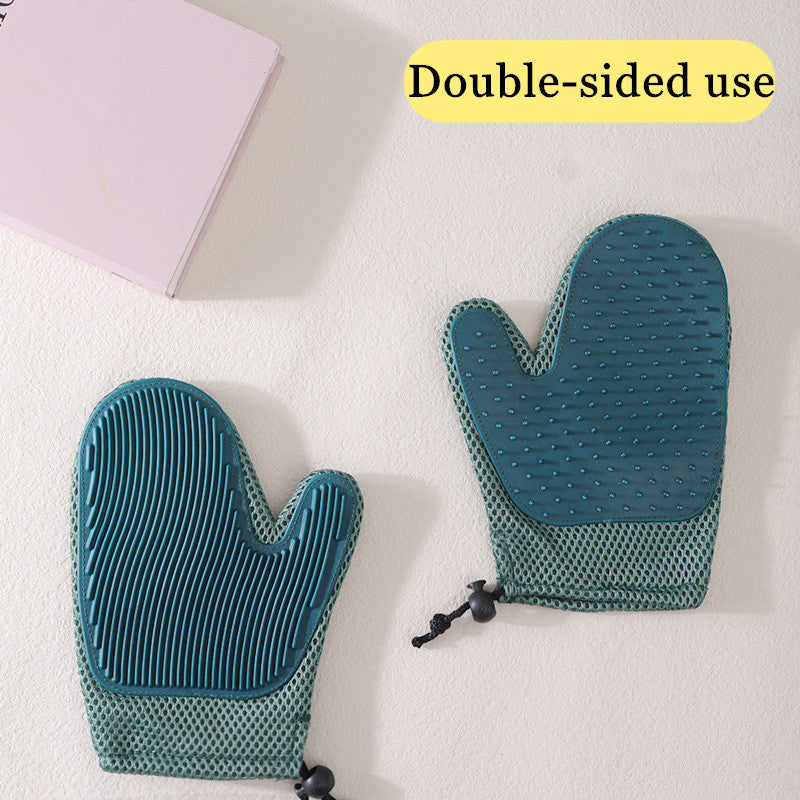 Gants de Massage en Silicone et Brosse Anti-Pellicules pour Animaux | Pet Hygiene Shop